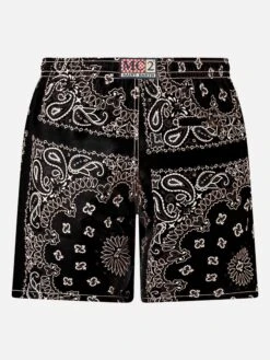 Alternative view of MC2 Saint Barth Mid-length Swim-shorts Caprese With Black Bandanna Print
