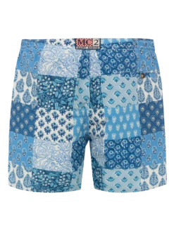 Alternative view of MC2 Saint Barth Mid-length Swim-shorts Caprese With Floral Patch Print