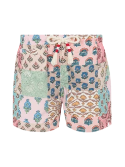 MC2 Saint Barth Mid-length Swim-shorts Caprese Jr With Flower Patch Print