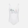 MC2 Saint Barth Cara One-piece Swimsuit With St. Barth Sunset Rhinestone Design -MC2 Saint Barth Store UID CARA00101214H GIRL ONEPIECE WHITE 20250214180418 01