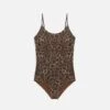 MC2 Saint Barth Cecille Jr One-piece Lurex Swimsuit With Animalier Print -MC2 Saint Barth Store UID CEC000501433H GIRL ONEPIECE BROWN ANIMALIER MC2 20250516141707 01