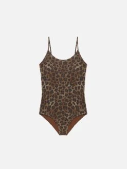 MC2 Saint Barth Cecille Jr One-piece Lurex Swimsuit With Animalier Print