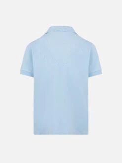 Alternative view of MC2 Saint Barth Light Blue Cotton Piquet Buttonless Polo Shirt Charles Jr