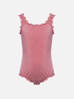 MC2 Saint Barth Clio Lurex One-piece Swimsuit With Contrast Frill