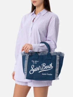 Alternative view of MC2 Saint Barth Colette Indigo Cotton Canvas Handbag