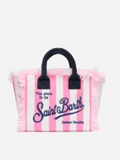 MC2 Saint Barth Colette Sponge Pink Striped Terry Handbag