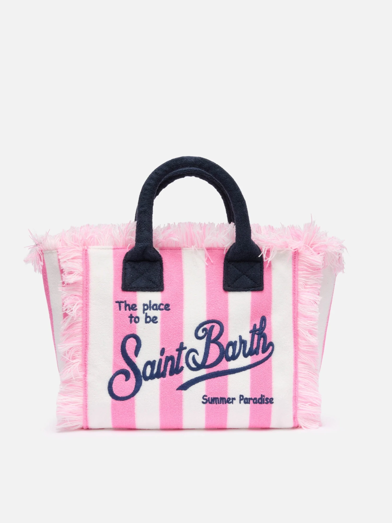 MC2 Saint Barth Colette Sponge Pink Striped Terry Handbag 3 MC2 Saint Barth Colette Sponge Pink Striped Terry Handbag