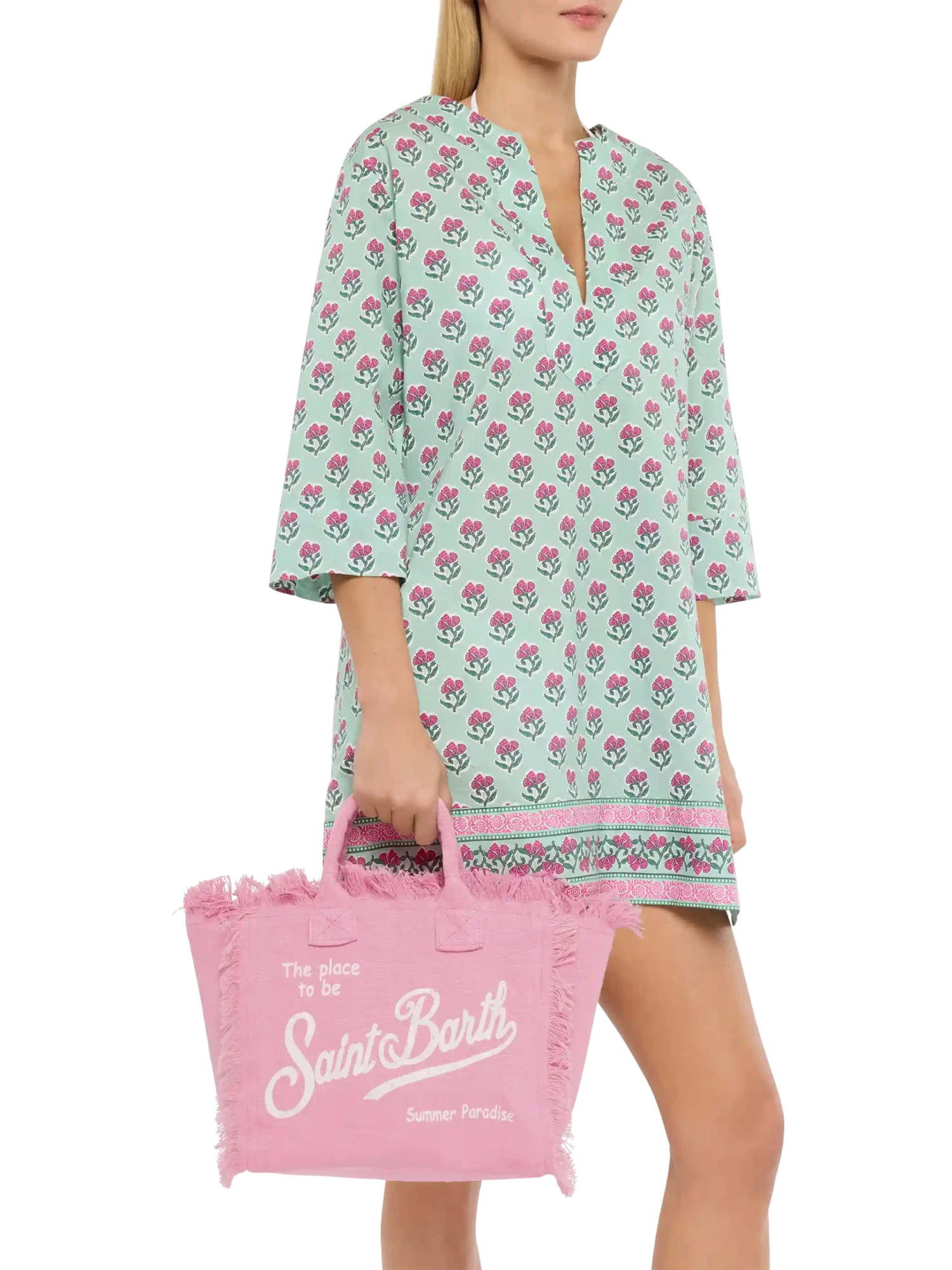 MC2 Saint Barth Colette Linen Pink Handbag 4 MC2 Saint Barth Colette Linen Pink Handbag - Image 2