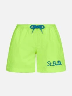 MC2 Saint Barth Boy Comfort Fluo Yellow Swim Shorts