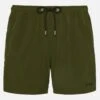 MC2 Saint Barth Military Green Comfort Swim Shortswith St. Barth Embroidery -MC2 Saint Barth Store UID COM000701582H MAN SWIMSHORT GREEN PLAIN.COLOR 0 5