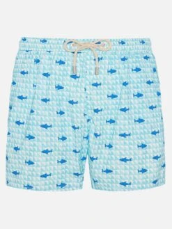 MC2 Saint Barth Comfort Light Swim Shorts With Fin Shark Print