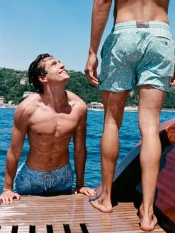 Alternative view of MC2 Saint Barth Comfort Light Swim Shorts With Tropical Shell Print
