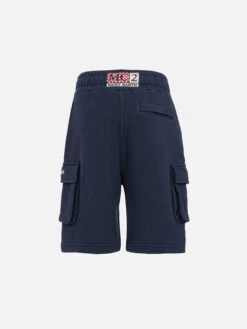 Alternative view of MC2 Saint Barth Boy Navy Blue Cargo Short Pants Cargy