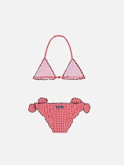 Alternative view of MC2 Saint Barth Girl Triangle Bikini With Red Gingham Print