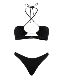 MC2 Saint Barth Dahlia Lido Black Bikini With Bandeau Top And Classic Briefs