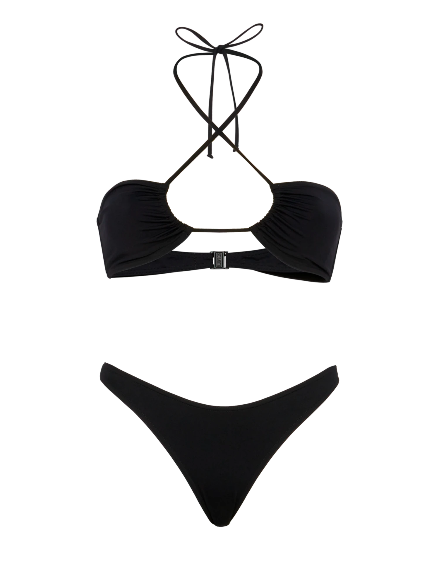MC2 Saint Barth Dahlia Lido Black Bikini With Bandeau Top And Classic Briefs