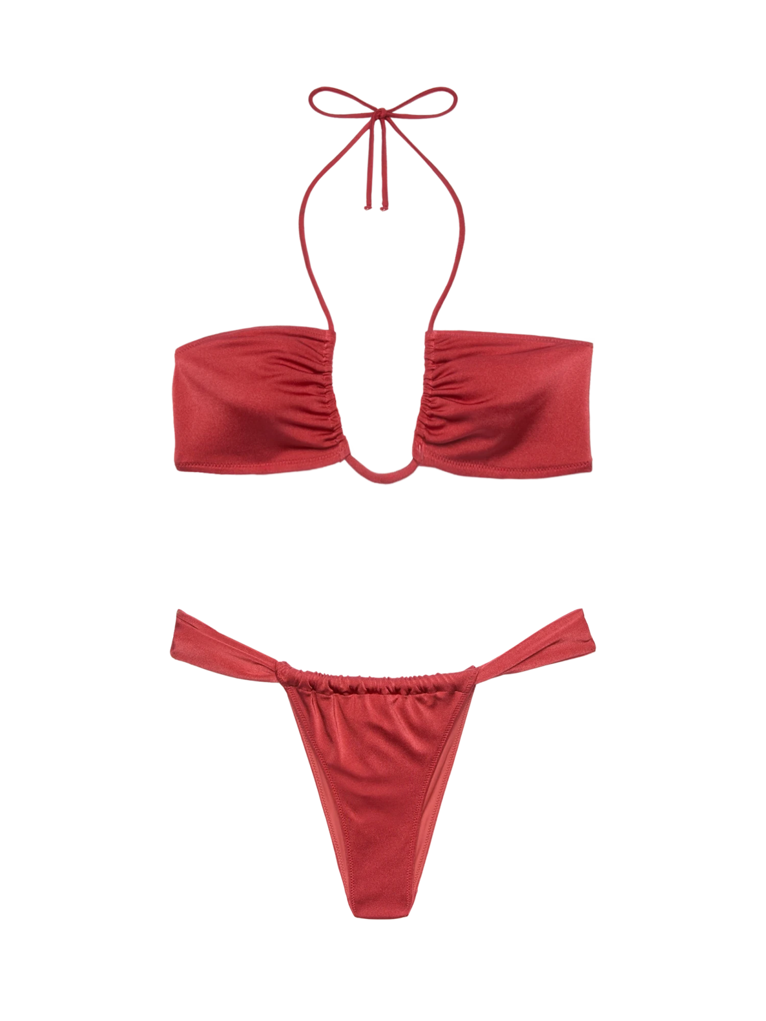 MC2 Saint Barth Noelle Shimmer Brick Red Cheekiest Swim Briefs - Dahlia Shimmer Brick Red Bandeau Top 3 MC2 Saint Barth Noelle Shimmer Brick Red Cheekiest Swim Briefs - Dahlia Shimmer Brick Red Bandeau Top