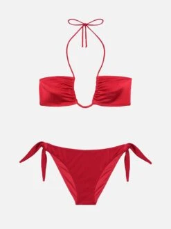 MC2 Saint Barth Shimmer Brick Red Bandeau Bikini Dhalia Yali