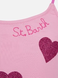 Alternative view of MC2 Saint Barth Dancer One-piece Swimsuit With Tulle Ruffle And Glittered Hearts
