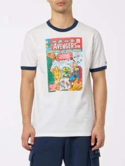 MC2 Saint Barth Man Cotton T-shirt With Avengers Print | MARVEL SPECIAL EDITION