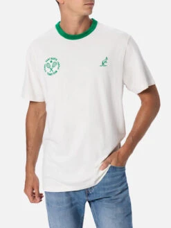MC2 Saint Barth Man White Cotton T-shirt Dover With Australian Embroidery | AUSTRALIAN BRAND SPECIAL EDITION