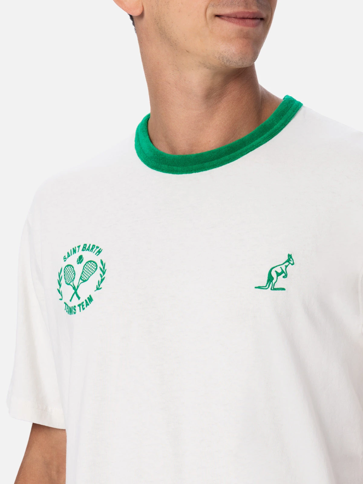 MC2 Saint Barth Man White Cotton T-shirt Dover With Australian Embroidery | AUSTRALIAN BRAND SPECIAL EDITION 4 MC2 Saint Barth Man White Cotton T-shirt Dover With Australian Embroidery | AUSTRALIAN BRAND SPECIAL EDITION - Image 2