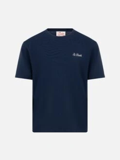 MC2 Saint Barth Navy Blue Cotton Jersey T-shirt Dover With St. Barth Embroidery