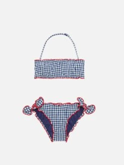MC2 Saint Barth Girl Bandeau Bikini With Gingham Print