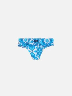 Alternative view of MC2 Saint Barth Girl Ruffled Swim Briefs With Majolica Print