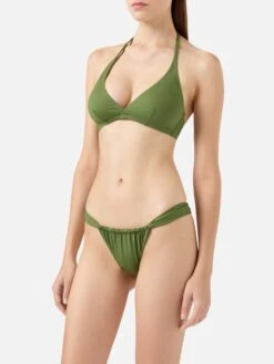 Alternative view of MC2 Saint Barth Military Green Fixed Triangle Bikini Gaia Noelle
