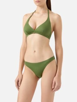 MC2 Saint Barth Maia High-waist Military Green Swim Briefs - Gaia Military Green Triangle Bralette Top 8 MC2 Saint Barth Maia High-waist Military Green Swim Briefs - Gaia Military Green Triangle Bralette Top -MC2 Saint Barth Store UID GAI000100019H WOMAN TOPBIKINI GREEN PLAIN.COLOR 8