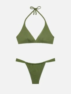 MC2 Saint Barth Military Green Fixed Triangle Bikini Gaia Noelle