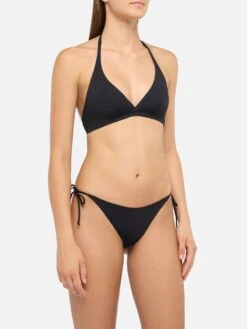 Alternative view of MC2 Saint Barth Virgo Black Classic Swim Briefs- Gaia Black Triangle Bralette Top