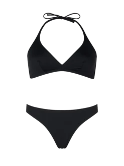 MC2 Saint Barth Maia High-waist Black Swim Briefs - Gaia Black Triangle Bralette Top