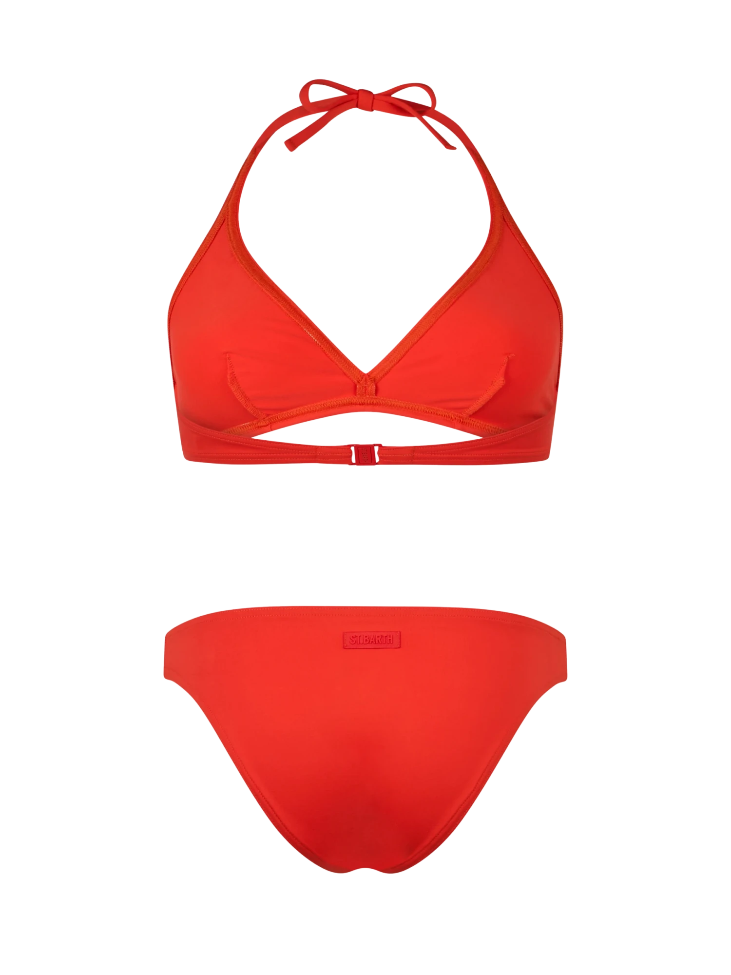 MC2 Saint Barth Woman Orange Triangle Bralette Bikini Gaia Maia 5 MC2 Saint Barth Woman Orange Triangle Bralette Bikini Gaia Maia - Image 3