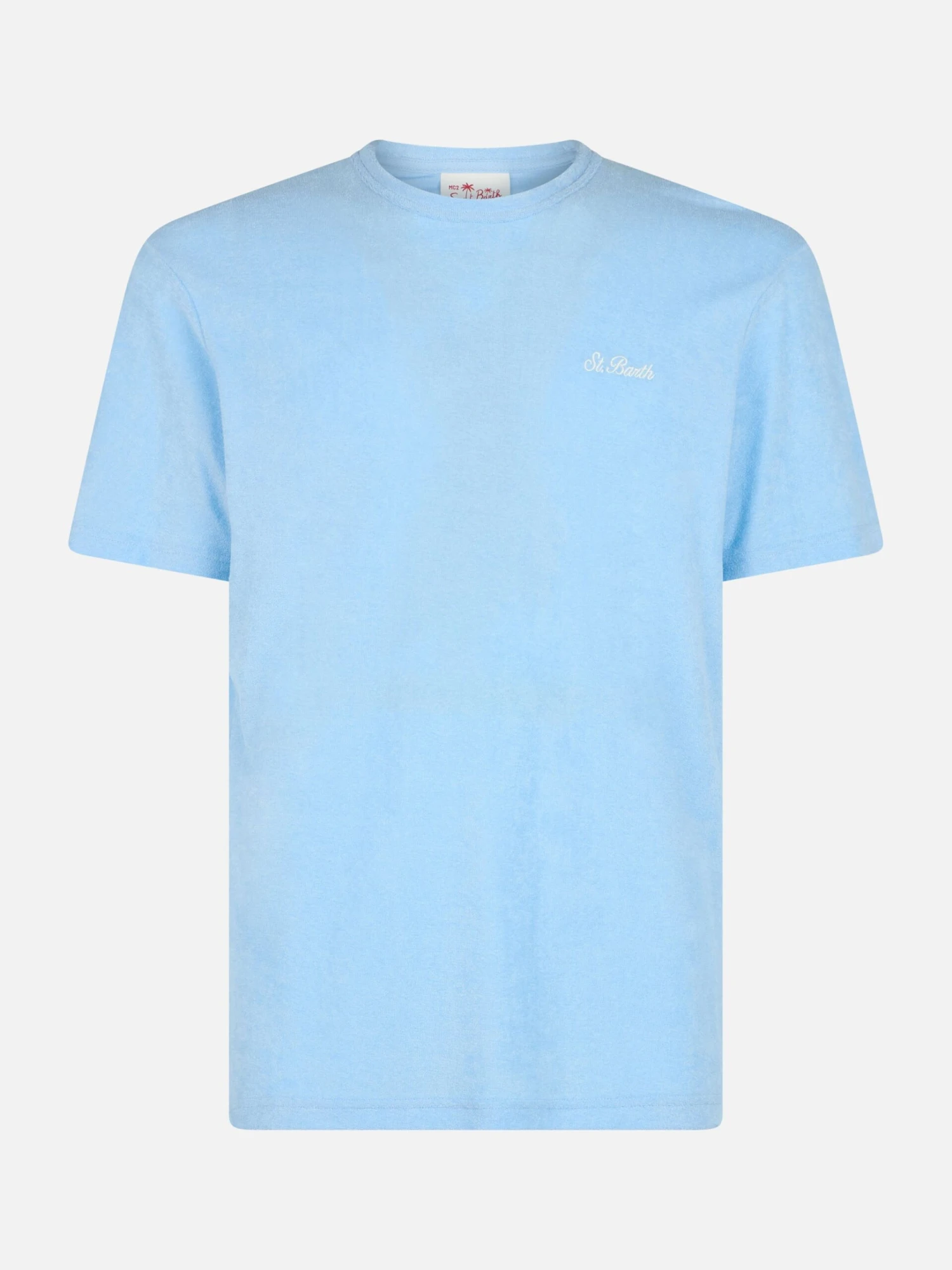 MC2 Saint Barth Man Light Blue Terry T-shirt Gary With St. Barth Embroidery 6 MC2 Saint Barth Man Light Blue Terry T-shirt Gary With St. Barth Embroidery - Image 4