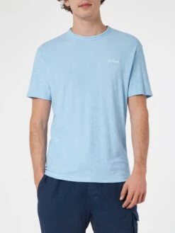 Alternative view of MC2 Saint Barth Man Light Blue Terry T-shirt Gary With St. Barth Embroidery