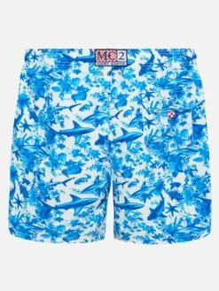 Alternative view of MC2 Saint Barth Mid-length Gustavia Swim-shorts With Shark Print | AI CO-CREATED DESIGN BY RICKDICK - POWERED BY RED-EYE
