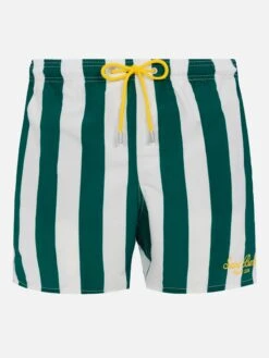 MC2 Saint Barth Mid-length Striped Gustavia Swim-shorts With St. Barth Embroidery