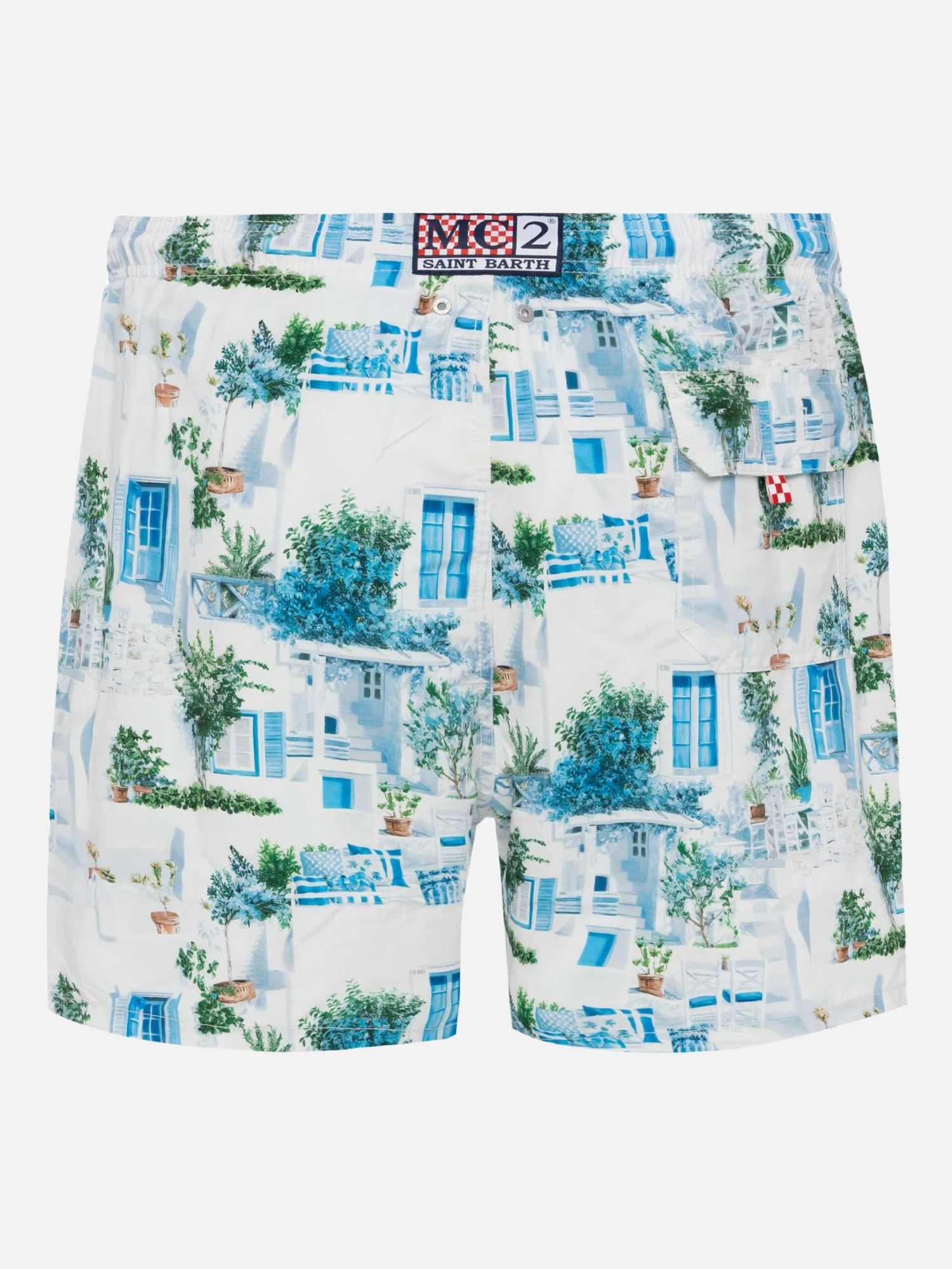 MC2 Saint Barth Mid-length Gustavia Swim-shorts With Greek House Print | AI CO-CREATED DESIGN BY RICKDICK - POWERED BY RED-EYE 4 MC2 Saint Barth Mid-length Gustavia Swim-shorts With Greek House Print | AI CO-CREATED DESIGN BY RICKDICK - POWERED BY RED-EYE - Image 2