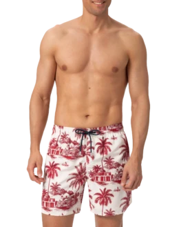 MC2 Saint Barth Mid-length Gustavia Swim-shorts With Toile De Jouy Print | AI CO-CREATED DESIGN BY RICKDICK - POWERED BY RED-EYE -MC2 Saint Barth Store UID GUS000102735H MAN SWIMSHORT WHITE AIBYRICKDICK 20250418133500 03