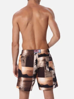 MC2 Saint Barth Man Mid-length Gustavia Swim-shorts With Photo Sunset Print|AI CO-CREATED DESIGN BY RICKDICK - POWERED BY RED-EYE 11 MC2 Saint Barth Man Mid-length Gustavia Swim-shorts With Photo Sunset Print|AI CO-CREATED DESIGN BY RICKDICK - POWERED BY RED-EYE -MC2 Saint Barth Store UID GUS000104316F MAN SWIMSHORT BROWN 03