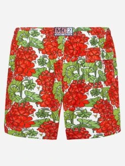 Alternative view of MC2 Saint Barth Mid-length Gustavia Swim-shorts With Flower Print | ALESSANDRO ENRIQUEZ SPECIAL EDITION