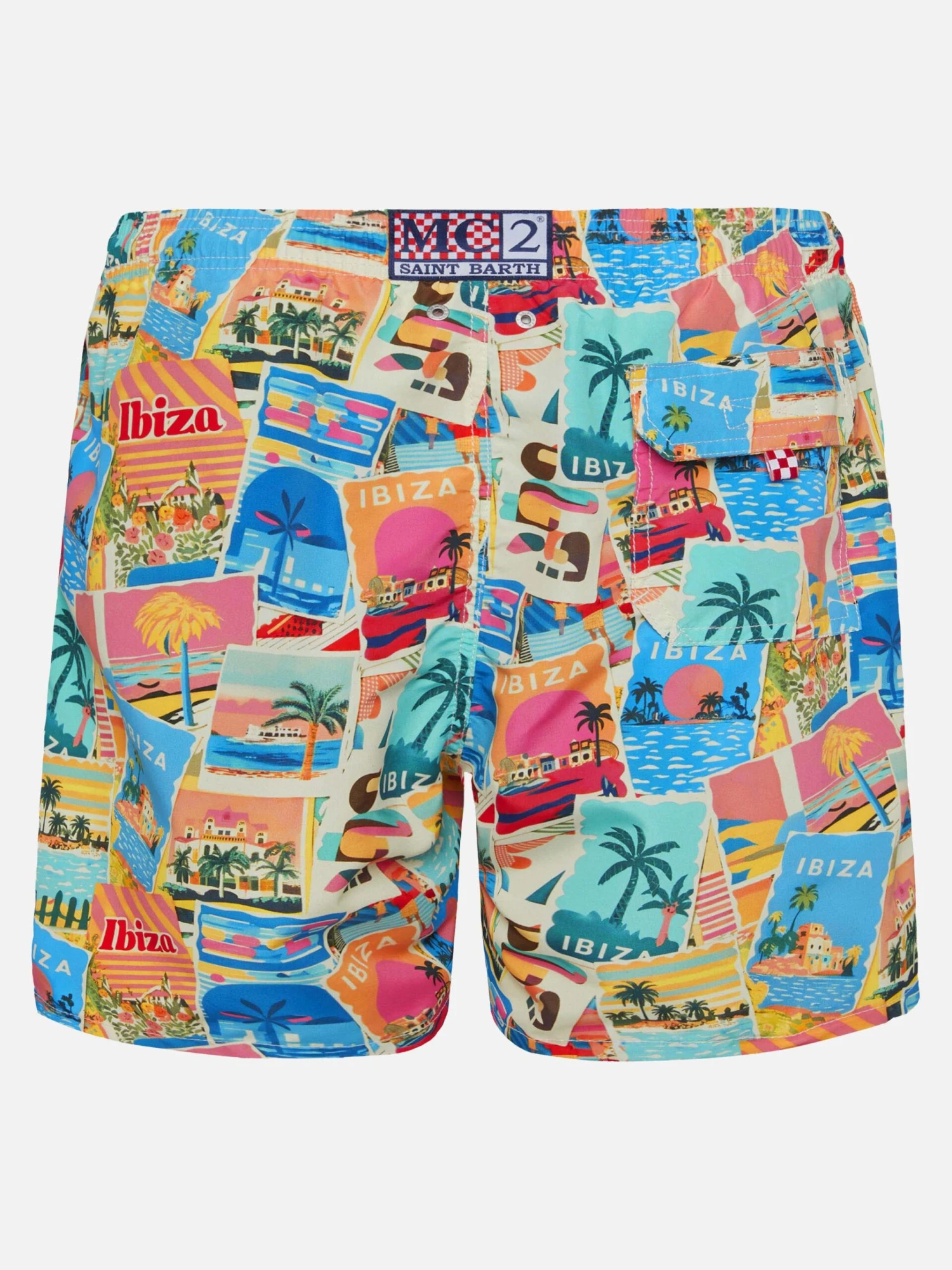MC2 Saint Barth Mid-length Gustavia Swim-shorts With Ibiza Postcard Print | AI CO-CREATED DESIGN BY RICKDICK - POWERED BY RED-EYE 4 MC2 Saint Barth Mid-length Gustavia Swim-shorts With Ibiza Postcard Print | AI CO-CREATED DESIGN BY RICKDICK - POWERED BY RED-EYE - Image 2
