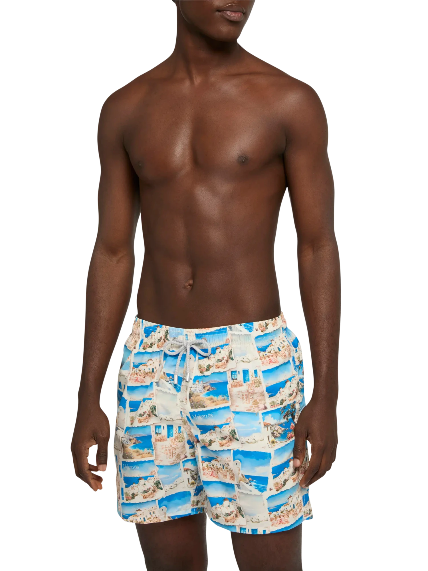 MC2 Saint Barth Mid-length Gustavia Swim-shorts With Mykonos Postcard Print | AI CO-CREATED DESIGN BY RICKDICK - POWERED BY RED-EYE 5 MC2 Saint Barth Mid-length Gustavia Swim-shorts With Mykonos Postcard Print | AI CO-CREATED DESIGN BY RICKDICK - POWERED BY RED-EYE - Image 3