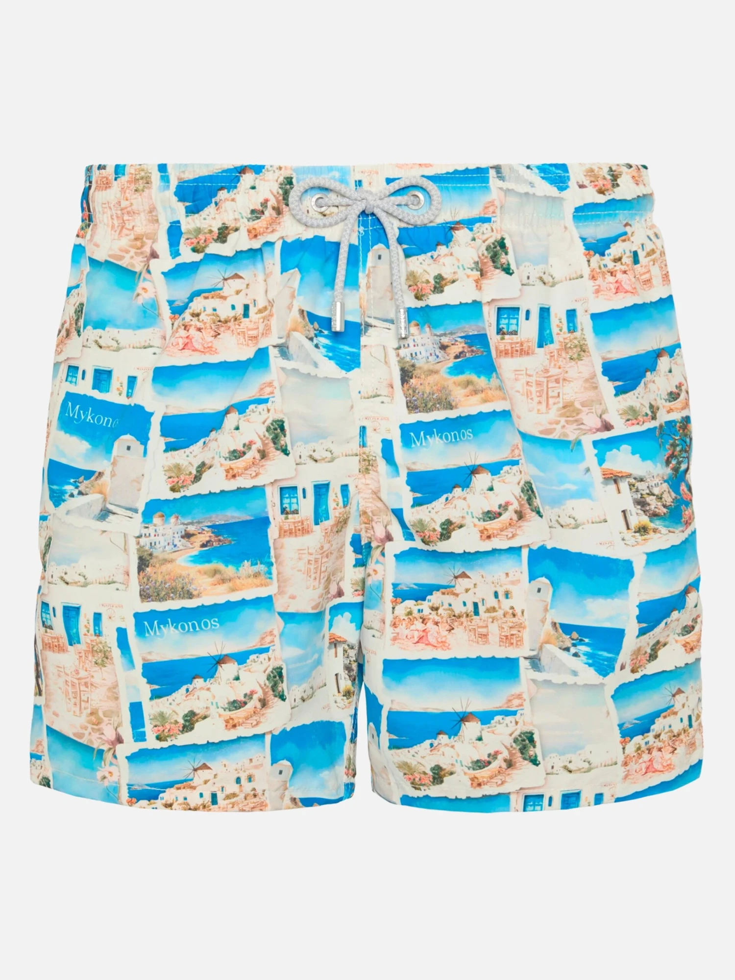 MC2 Saint Barth Mid-length Gustavia Swim-shorts With Mykonos Postcard Print | AI CO-CREATED DESIGN BY RICKDICK - POWERED BY RED-EYE 3 MC2 Saint Barth Mid-length Gustavia Swim-shorts With Mykonos Postcard Print | AI CO-CREATED DESIGN BY RICKDICK - POWERED BY RED-EYE
