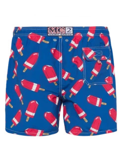 Alternative view of MC2 Saint Barth Mid-length Gustavia Swim-shorts With Fior Di Fragola Print | ALGIDA SPECIAL EDITION