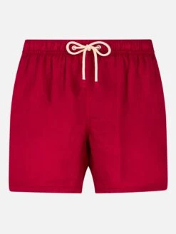 MC2 Saint Barth Man Burgundy Linen Swim Shorts