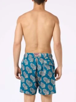 MC2 Saint Barth Man Mid-length Linen Swim-shorts Gustavia With -MC2 Saint Barth Store UID GUS000800629F MAN SWIMSHORT BLUENAVY 20240618073500 5