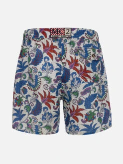 Alternative view of MC2 Saint Barth Man Mid-length Linen Swim-shorts Gustavia With Flower Print